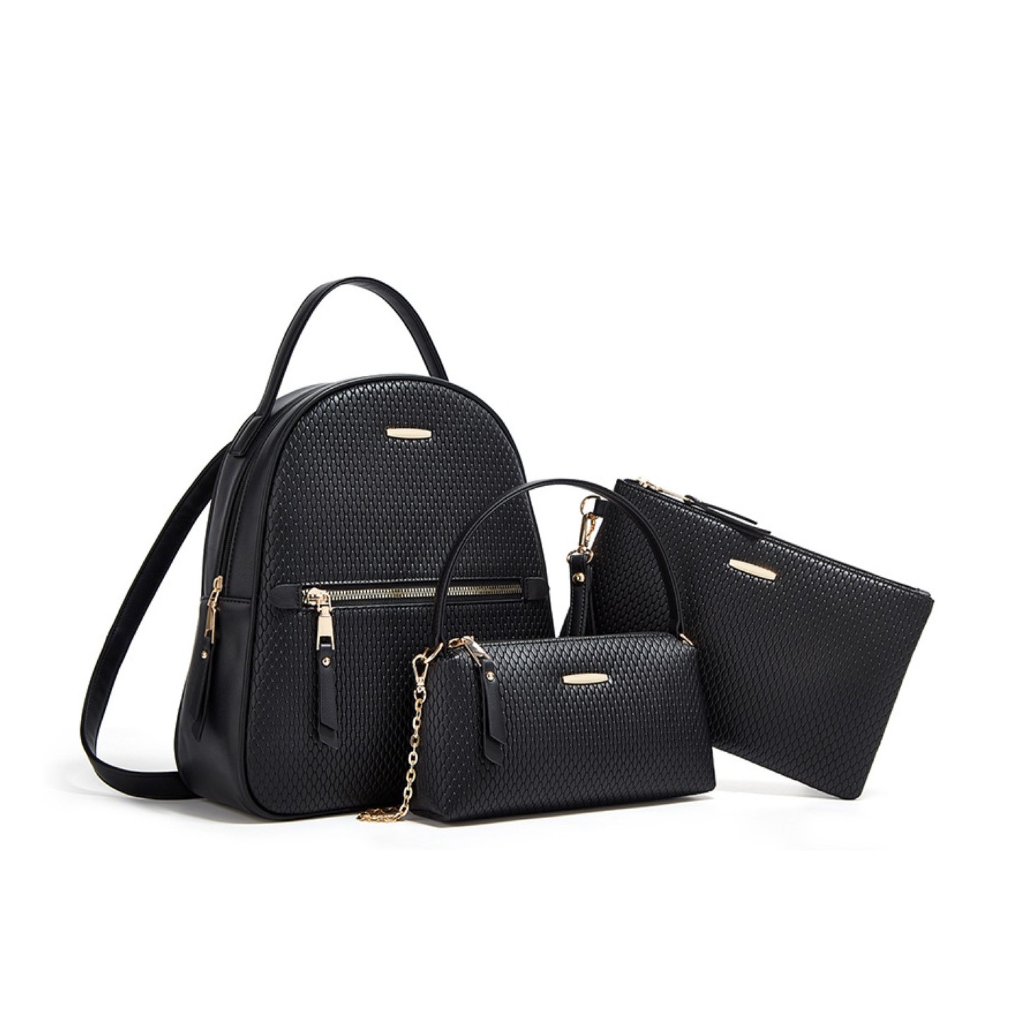 Γυναικείο σετ Σακίδιο πλάτης/τσάντα χιαστί/τσάντα χειρός Cardinal ZM906 μαύρο